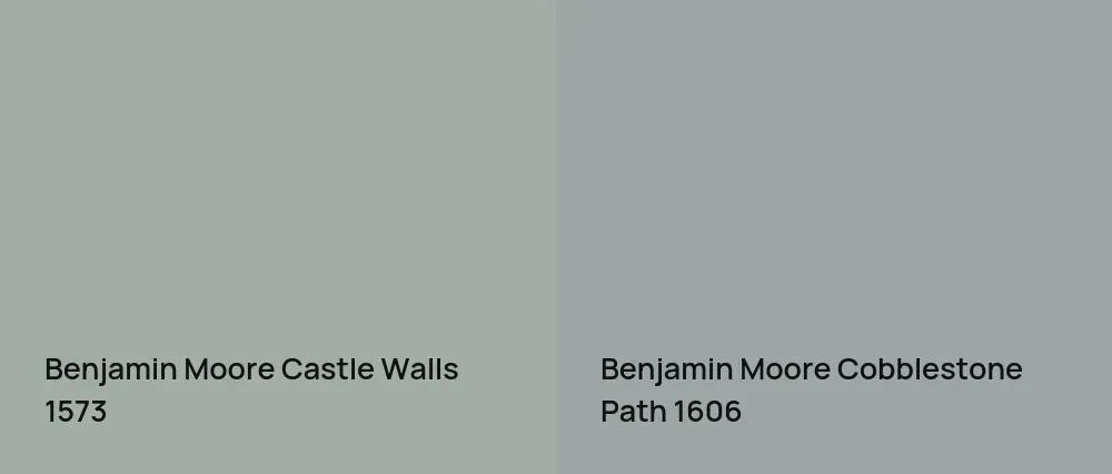 Benjamin Moore Castle Walls 1573 vs Benjamin Moore Cobblestone Path 1606