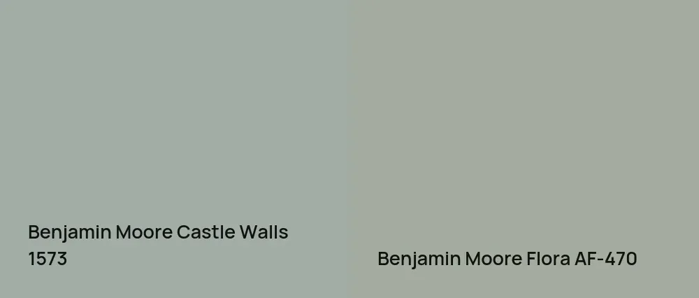 Benjamin Moore Castle Walls 1573 vs Benjamin Moore Flora AF-470
