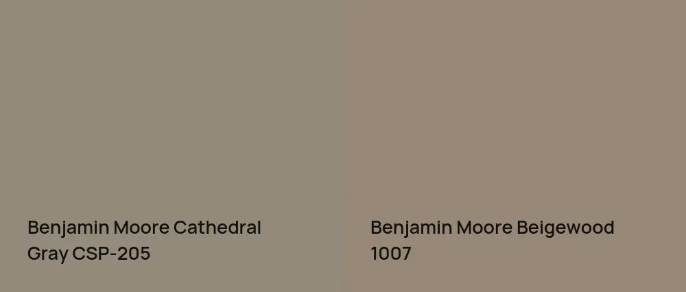 Benjamin Moore Cathedral Gray CSP-205 vs Benjamin Moore Beigewood 1007