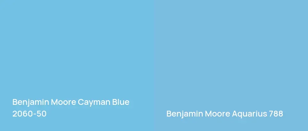 Benjamin Moore Cayman Blue 2060-50 vs Benjamin Moore Aquarius 788