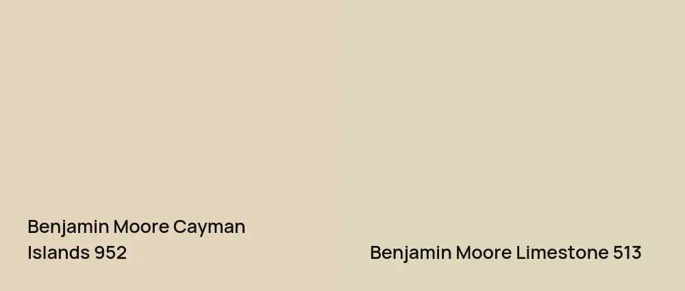 Benjamin Moore Cayman Islands 952 vs Benjamin Moore Limestone 513