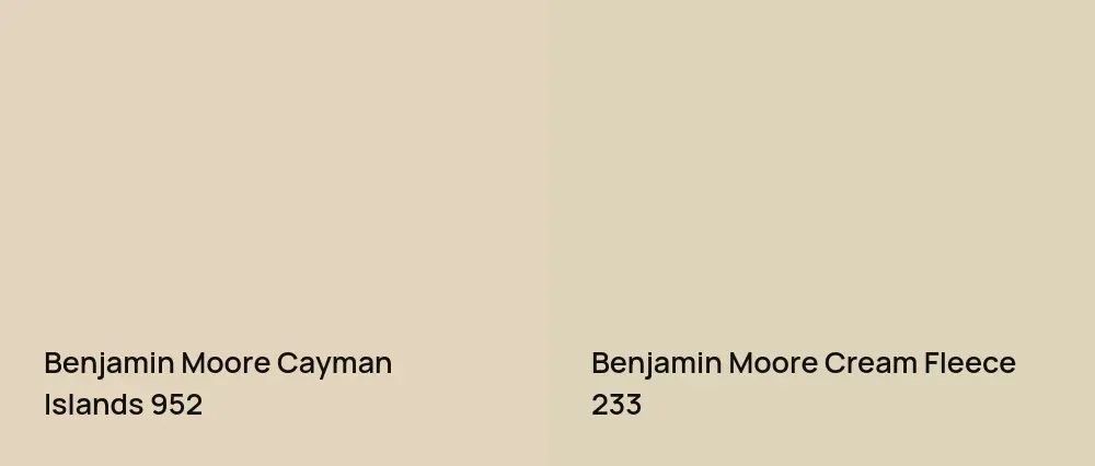 Benjamin Moore Cayman Islands 952 vs Benjamin Moore Cream Fleece 233