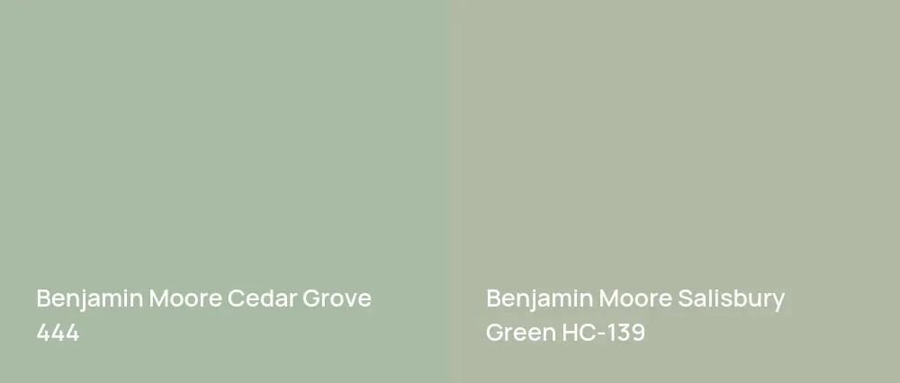Benjamin Moore Cedar Grove 444 vs Benjamin Moore Salisbury Green HC-139