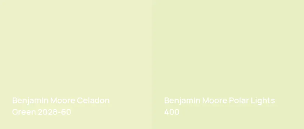 Benjamin Moore Celadon Green 2028-60 vs Benjamin Moore Polar Lights 400