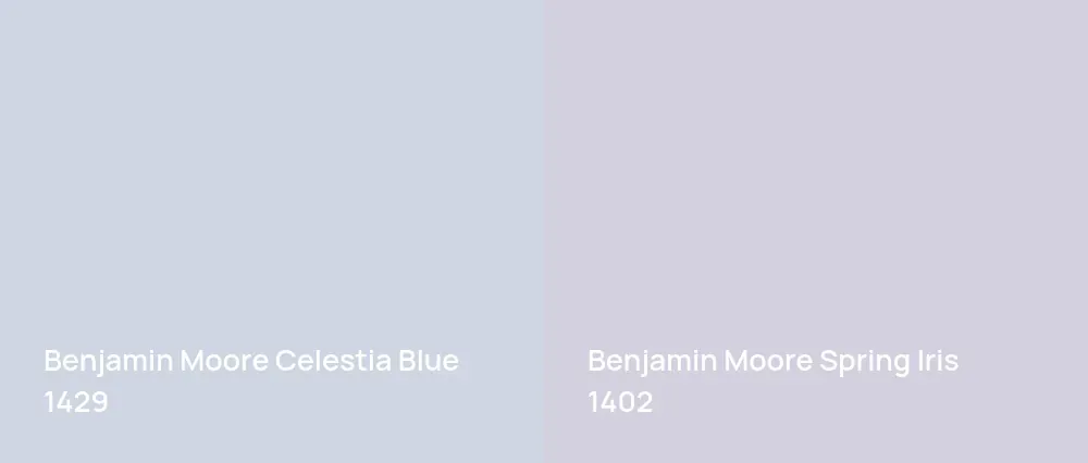 Benjamin Moore Celestia Blue 1429 vs Benjamin Moore Spring Iris 1402