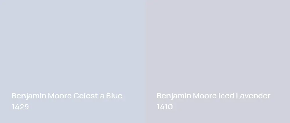 Benjamin Moore Celestia Blue 1429 vs Benjamin Moore Iced Lavender 1410