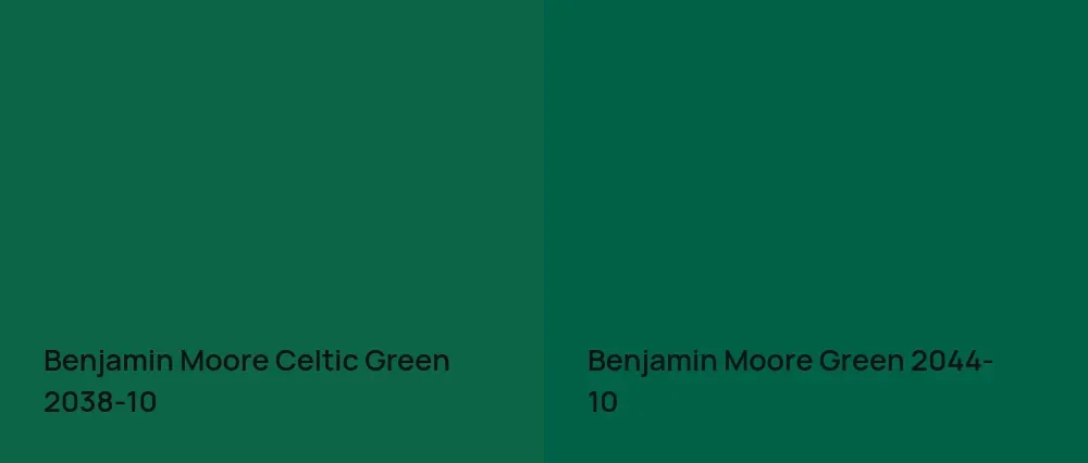 Benjamin Moore Celtic Green 2038-10 vs Benjamin Moore Green 2044-10