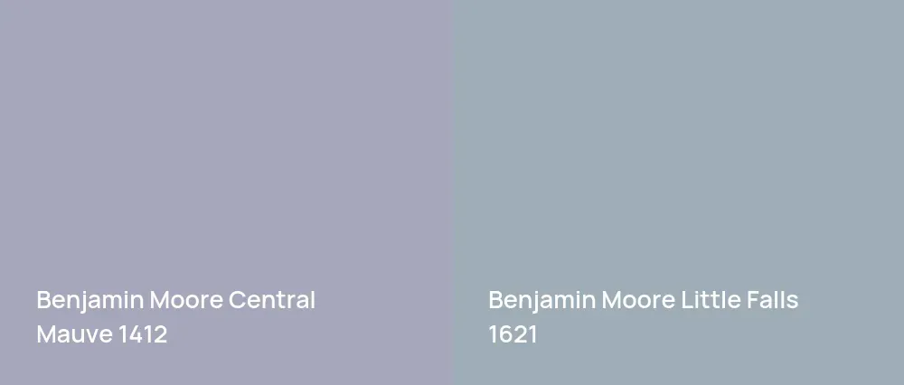 Benjamin Moore Central Mauve 1412 vs Benjamin Moore Little Falls 1621