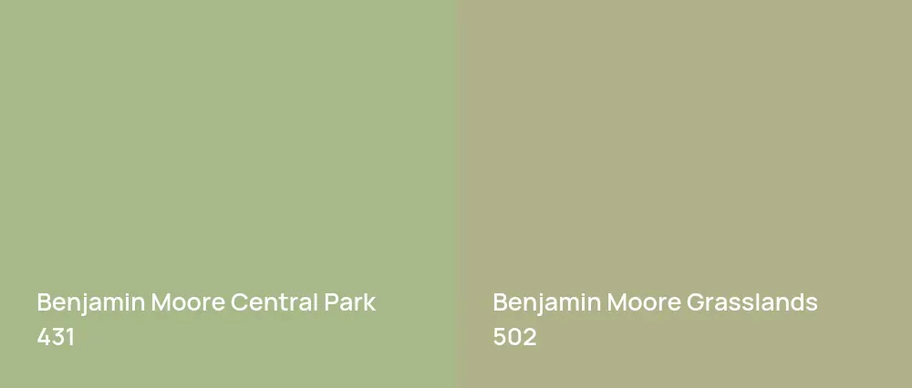 Benjamin Moore Central Park 431 vs Benjamin Moore Grasslands 502