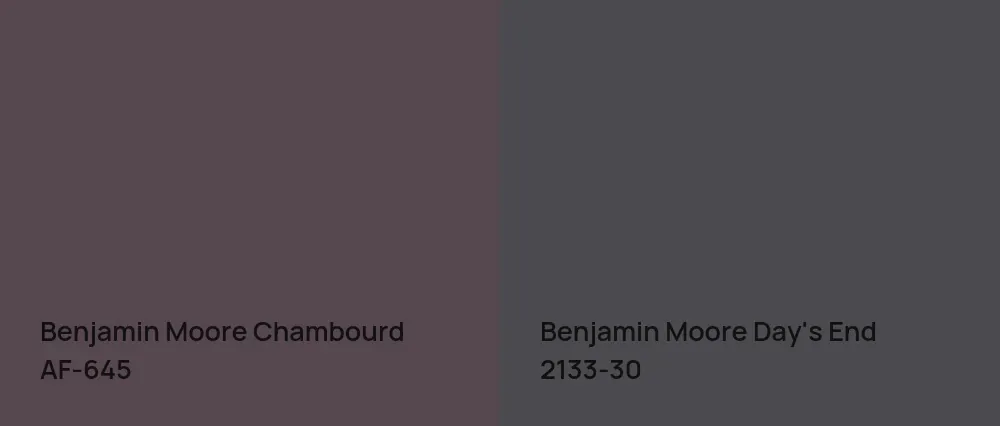 Benjamin Moore Chambourd AF-645 vs Benjamin Moore Day's End 2133-30