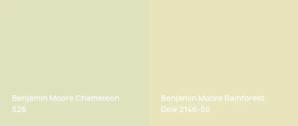 Benjamin Moore Chameleon 526 vs Benjamin Moore Rainforest Dew 2146-50