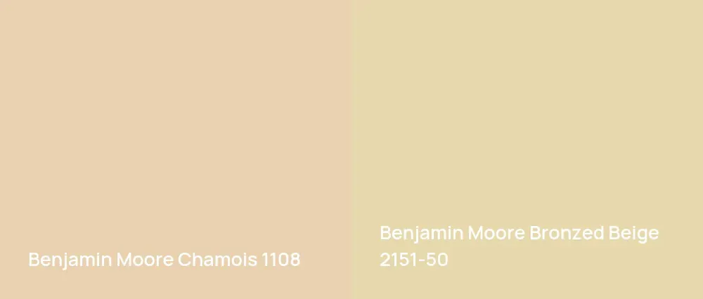 Benjamin Moore Chamois 1108 vs Benjamin Moore Bronzed Beige 2151-50