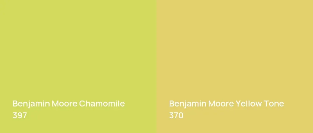 Benjamin Moore Chamomile 397 vs Benjamin Moore Yellow Tone 370