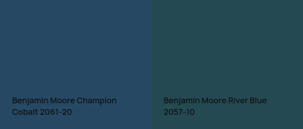 Benjamin Moore Champion Cobalt 2061-20 vs Benjamin Moore River Blue 2057-10