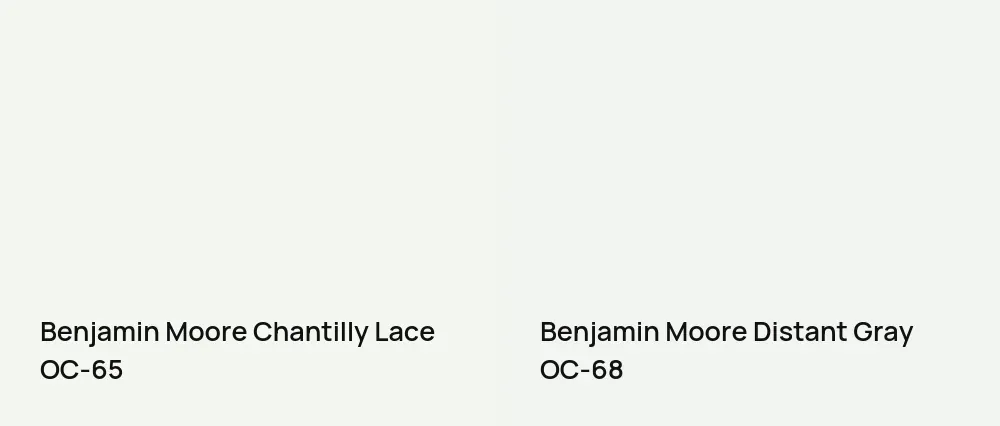Benjamin Moore Chantilly Lace OC-65 vs Benjamin Moore Distant Gray OC-68