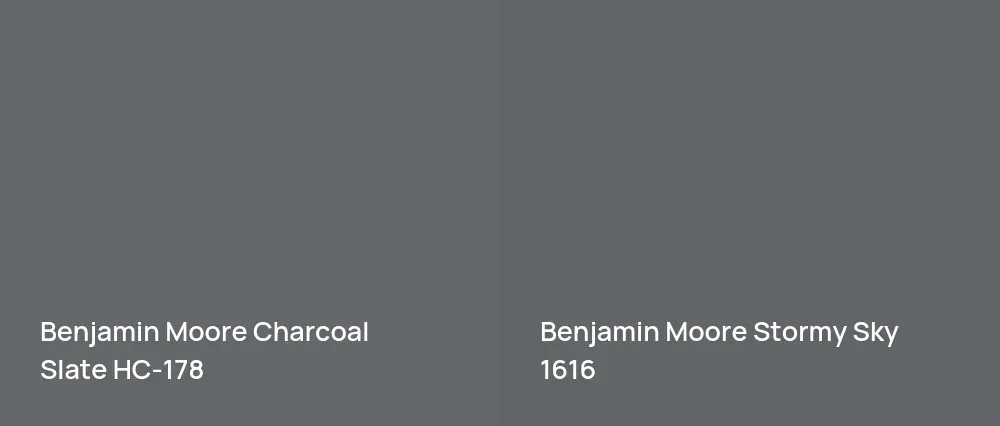 Benjamin Moore Charcoal Slate HC-178 vs Benjamin Moore Stormy Sky 1616