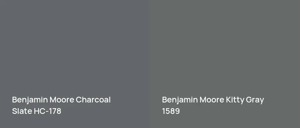 Benjamin Moore Charcoal Slate HC-178 vs Benjamin Moore Kitty Gray 1589