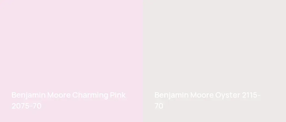 Benjamin Moore Charming Pink 2075-70 vs Benjamin Moore Oyster 2115-70
