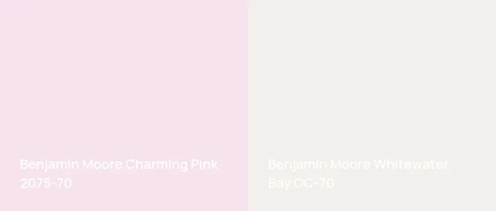 Benjamin Moore Charming Pink 2075-70 vs Benjamin Moore Whitewater Bay OC-70