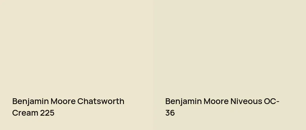 Benjamin Moore Chatsworth Cream 225 vs Benjamin Moore Niveous OC-36