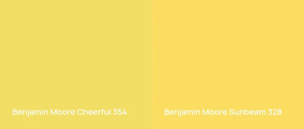 Benjamin Moore Cheerful 354 vs Benjamin Moore Sunbeam 328