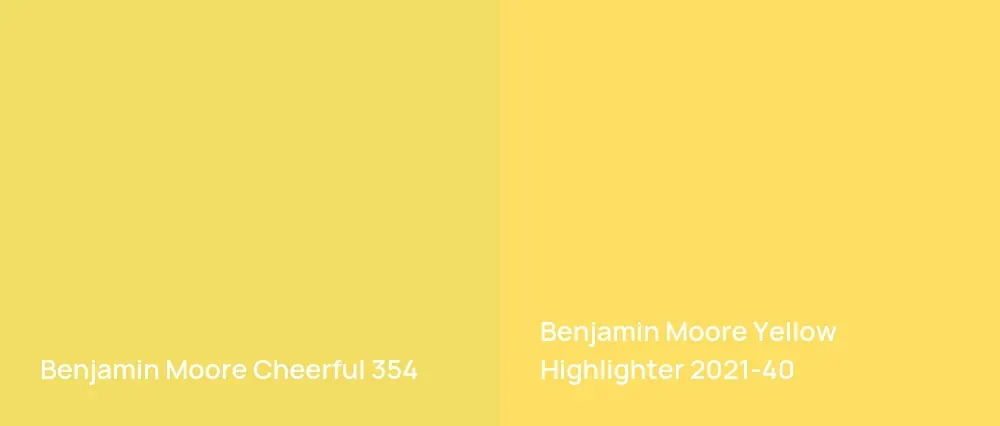 Benjamin Moore Cheerful 354 vs Benjamin Moore Yellow Highlighter 2021-40