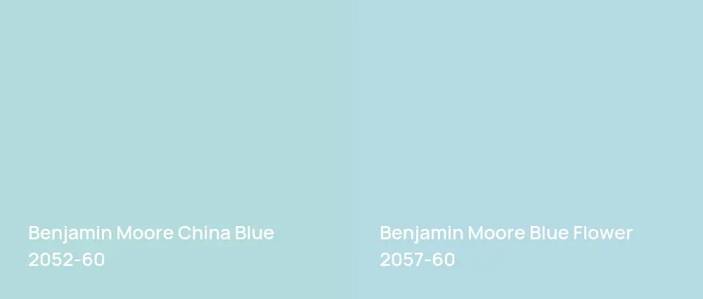 Benjamin Moore China Blue 2052-60 vs Benjamin Moore Blue Flower 2057-60