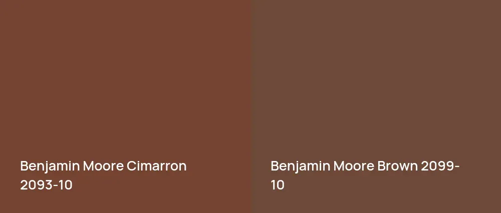 Benjamin Moore Cimarron 2093-10 vs Benjamin Moore Brown 2099-10