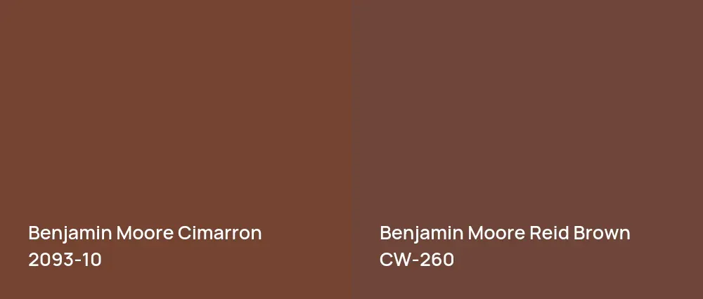 Benjamin Moore Cimarron 2093-10 vs Benjamin Moore Reid Brown CW-260
