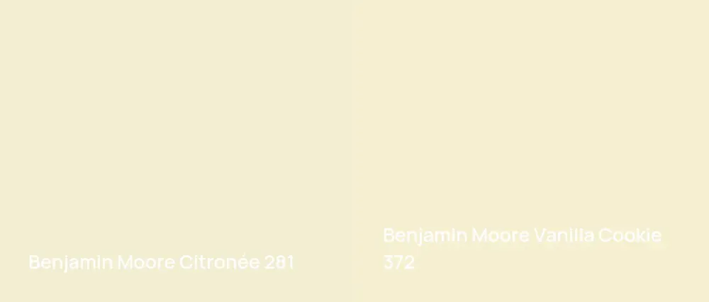 Benjamin Moore Citronée 281 vs Benjamin Moore Vanilla Cookie 372