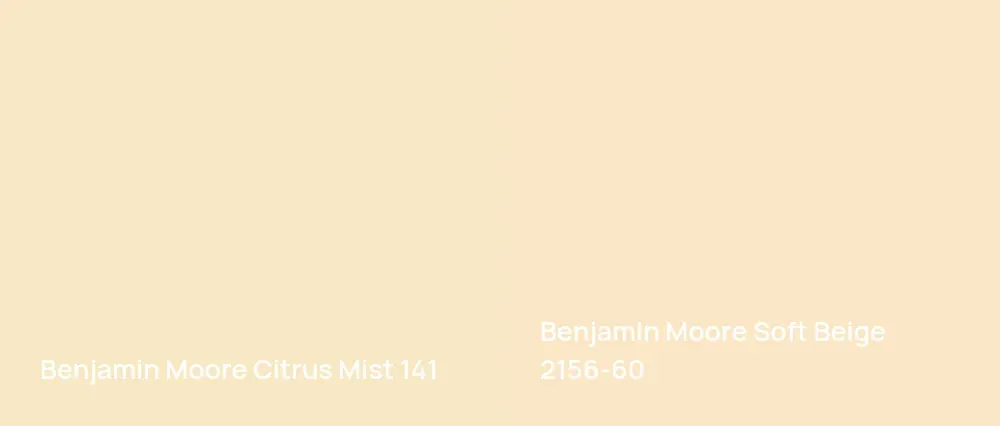 Benjamin Moore Citrus Mist 141 vs Benjamin Moore Soft Beige 2156-60