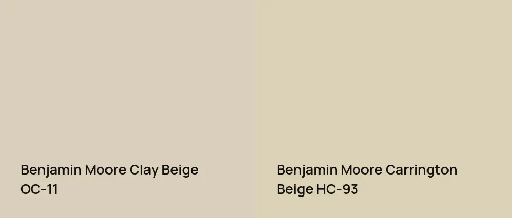 Benjamin Moore Clay Beige OC-11 vs Benjamin Moore Carrington Beige HC-93