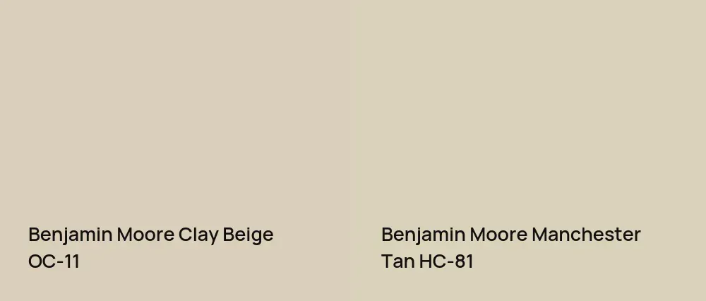 Benjamin Moore Clay Beige OC-11 vs Benjamin Moore Manchester Tan HC-81