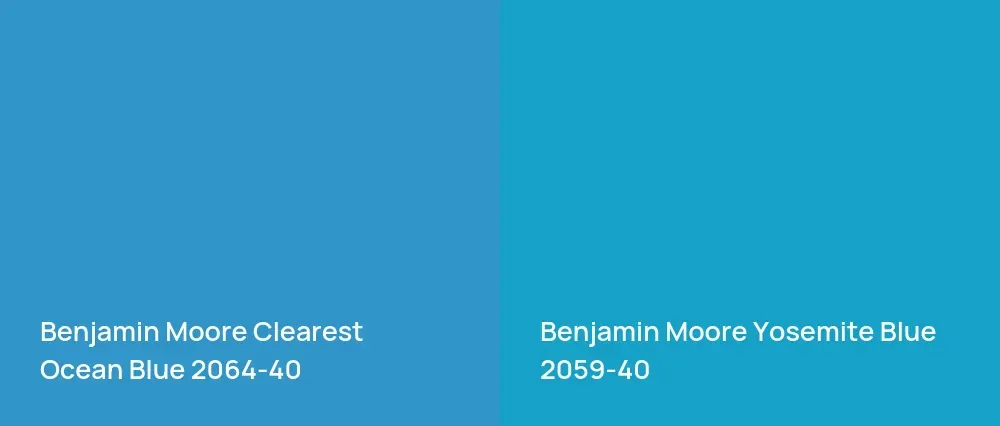Benjamin Moore Clearest Ocean Blue 2064-40 vs Benjamin Moore Yosemite Blue 2059-40