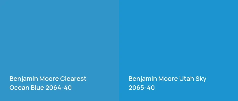 Benjamin Moore Clearest Ocean Blue 2064-40 vs Benjamin Moore Utah Sky 2065-40