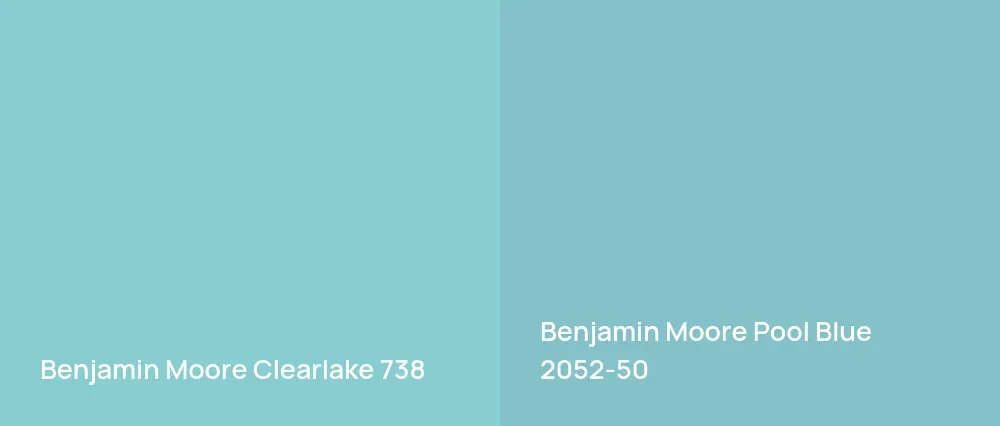 Benjamin Moore Clearlake 738 vs Benjamin Moore Pool Blue 2052-50