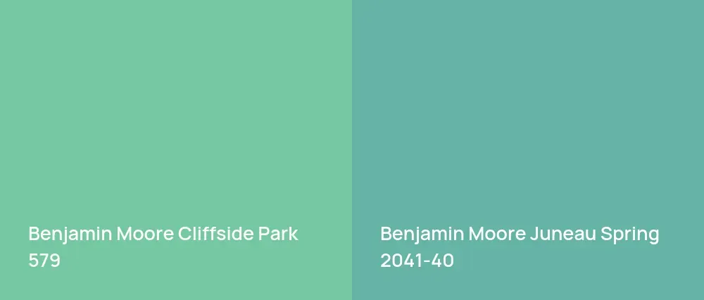 Benjamin Moore Cliffside Park 579 vs Benjamin Moore Juneau Spring 2041-40