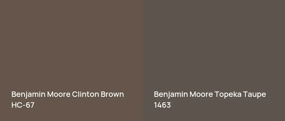 Benjamin Moore Clinton Brown HC-67 vs Benjamin Moore Topeka Taupe 1463