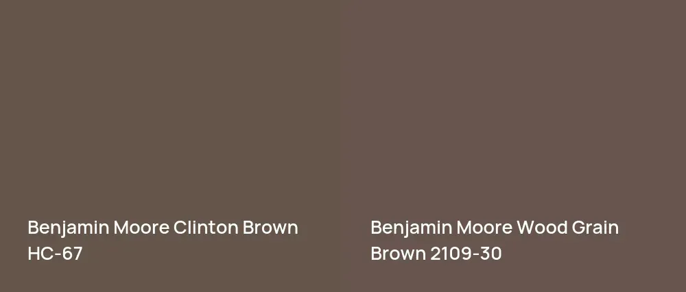 Benjamin Moore Clinton Brown HC-67 vs Benjamin Moore Wood Grain Brown 2109-30
