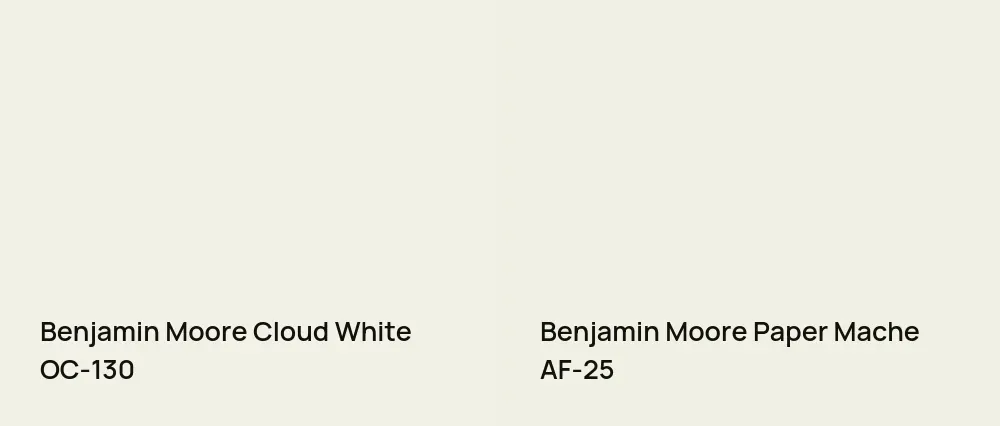 Benjamin Moore Cloud White OC-130 vs Benjamin Moore Paper Mache AF-25