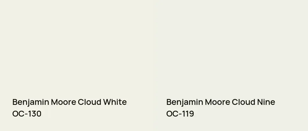 Benjamin Moore Cloud White OC-130 vs Benjamin Moore Cloud Nine OC-119