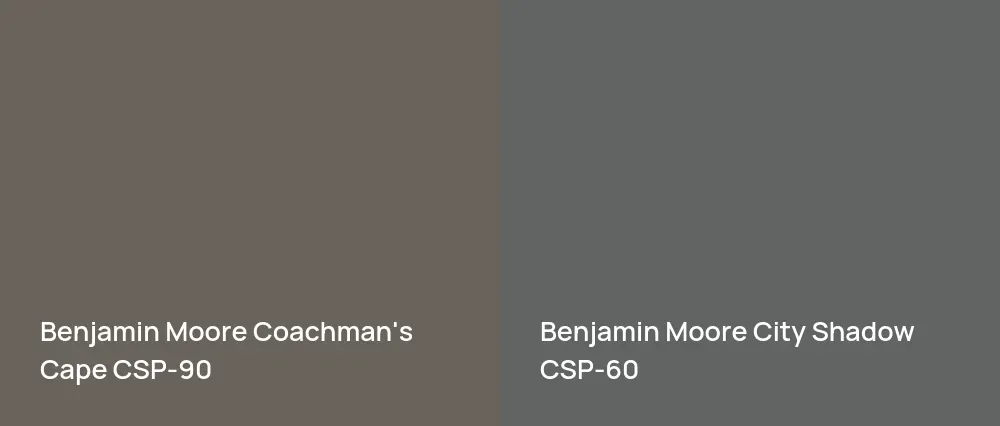 Benjamin Moore Coachman's Cape CSP-90 vs Benjamin Moore City Shadow CSP-60