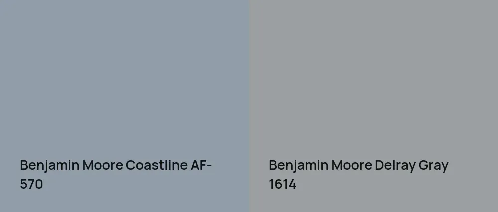 Benjamin Moore Coastline AF-570 vs Benjamin Moore Delray Gray 1614