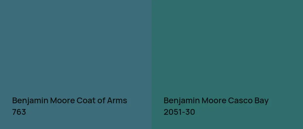 Benjamin Moore Coat of Arms 763 vs Benjamin Moore Casco Bay 2051-30