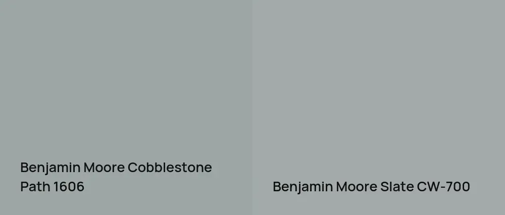 Benjamin Moore Cobblestone Path 1606 vs Benjamin Moore Slate CW-700