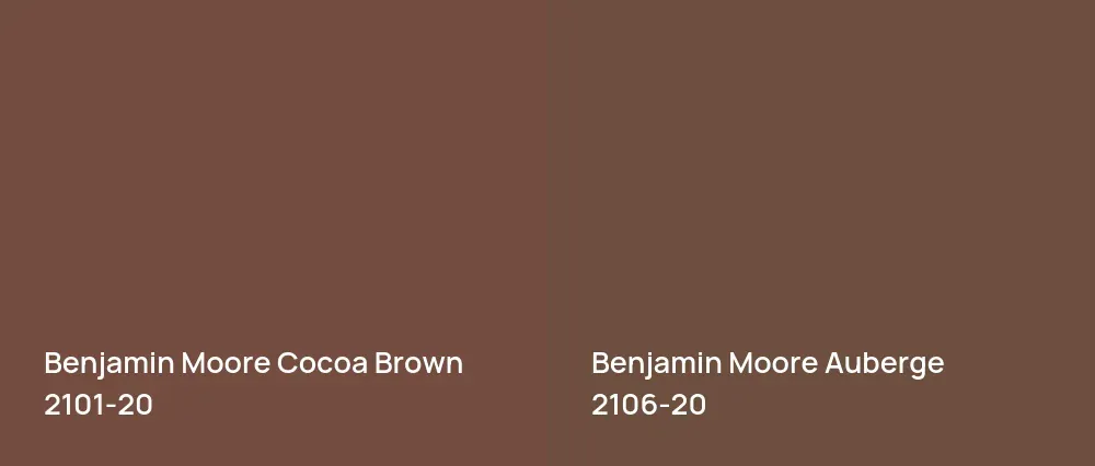 Benjamin Moore Cocoa Brown 2101-20 vs Benjamin Moore Auberge 2106-20
