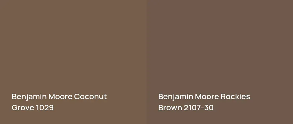 Benjamin Moore Coconut Grove 1029 vs Benjamin Moore Rockies Brown 2107-30