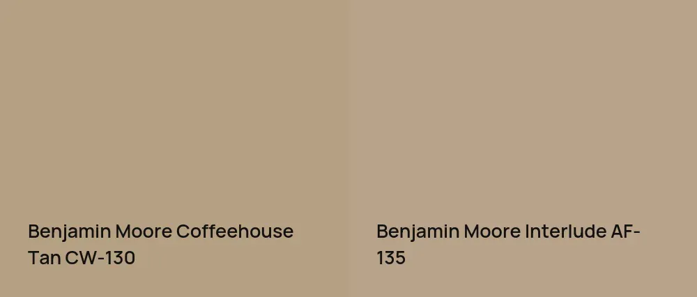 Benjamin Moore Coffeehouse Tan CW-130 vs Benjamin Moore Interlude AF-135
