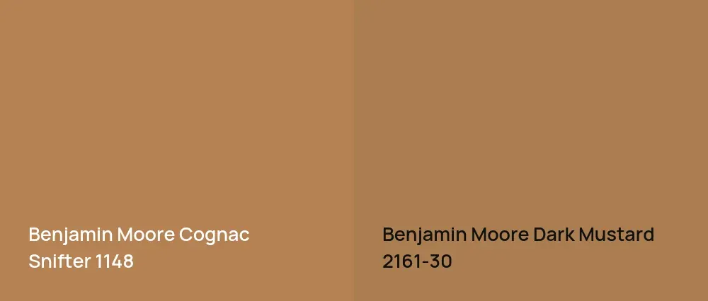 Benjamin Moore Cognac Snifter 1148 vs Benjamin Moore Dark Mustard 2161-30