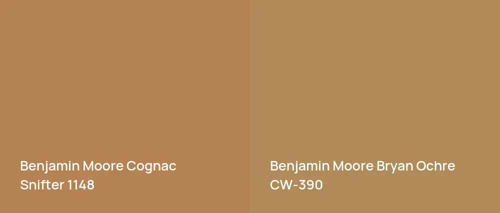 Benjamin Moore Cognac Snifter 1148 vs Benjamin Moore Bryan Ochre CW-390